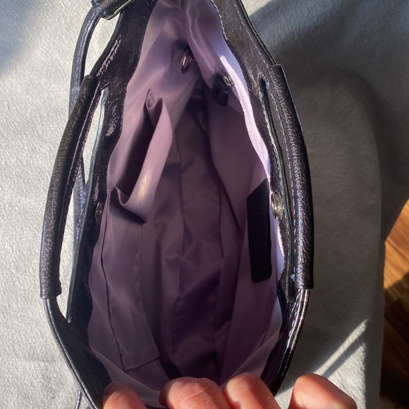 Dark Purple Patent Leather Coach Purse - Picture 5 of 8